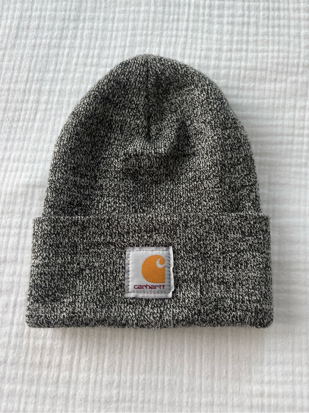 Carhartt Knit Cuffed Beanie Black/White One Size Men’s Unisex Women’s Gray Hat